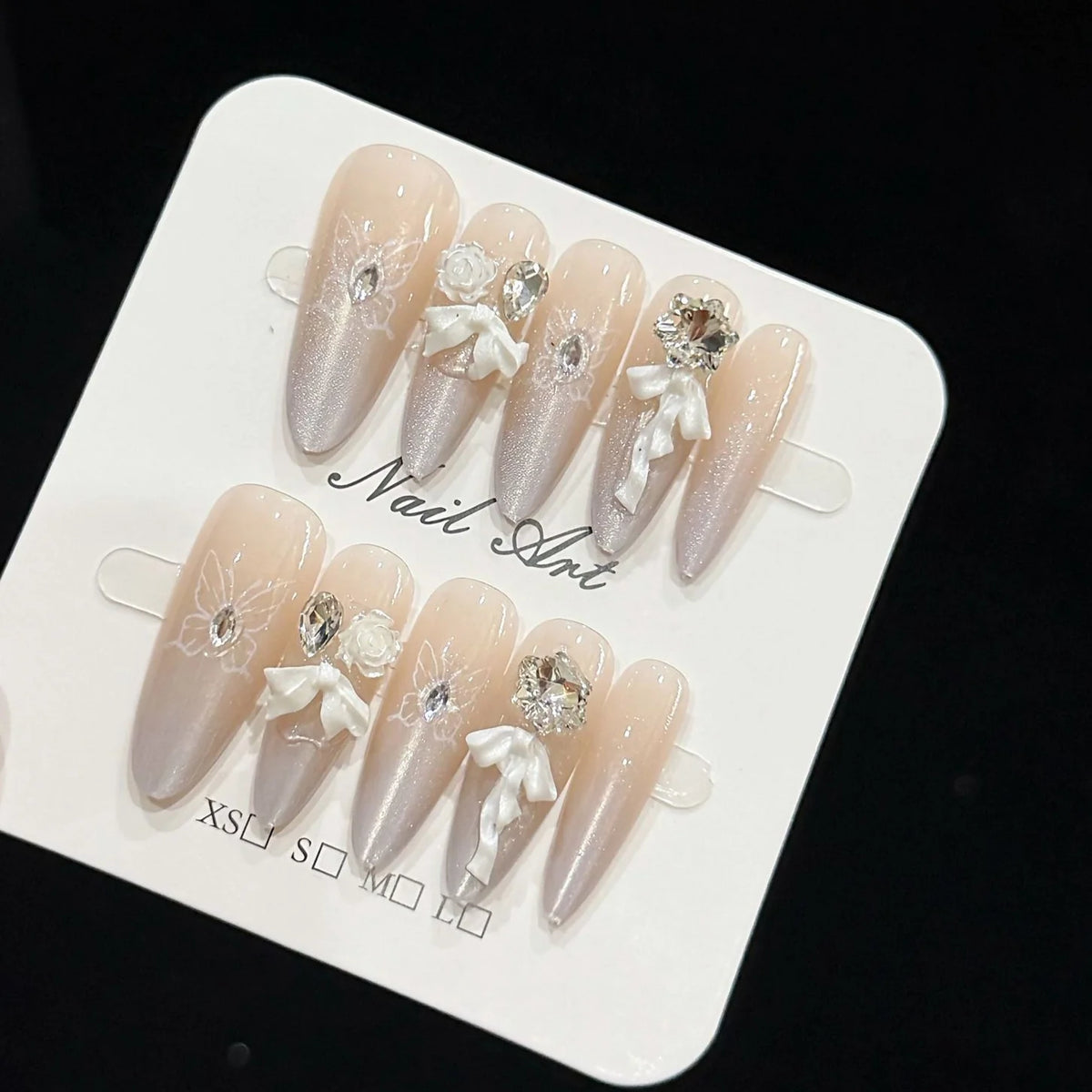 Press-On Nails Long Floral Peel-And-Stick