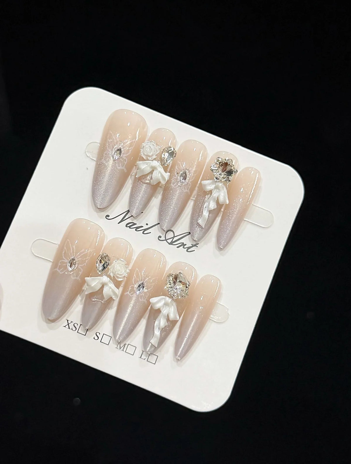 Press-On Nails Long Floral Peel-And-Stick