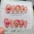 Press-On Nails Long-Lasting Floral Design Multi-Size