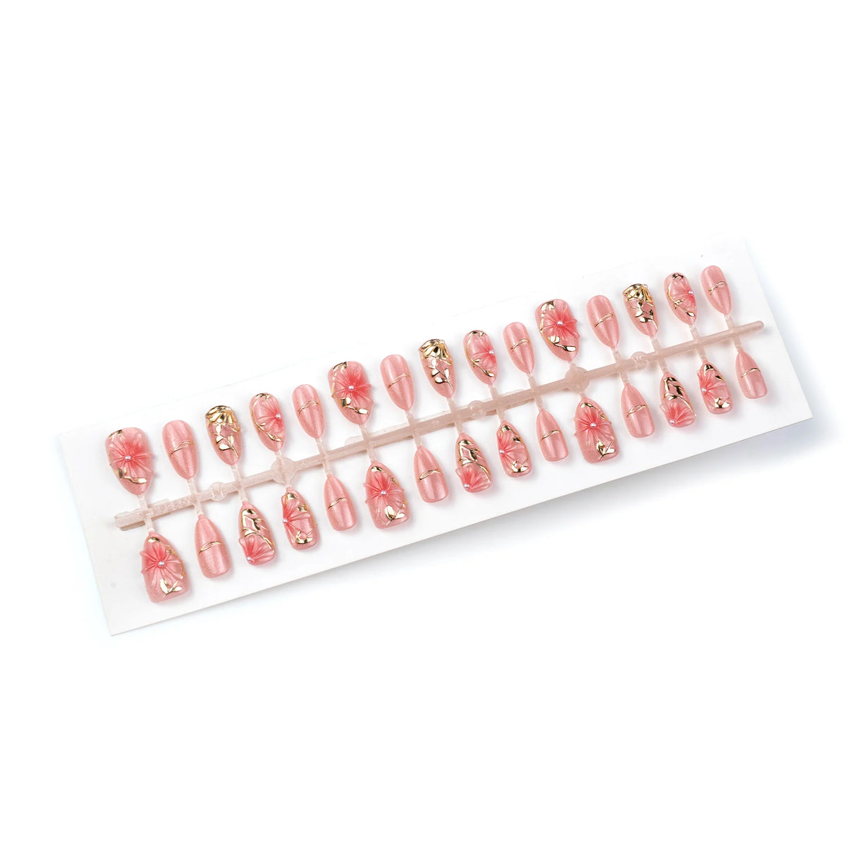 Press-On Nails Long-Lasting Floral Design Multi-Size