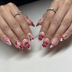 Press-On Nails Long-Lasting Gel Finish Floral Design