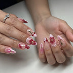 Press-On Nails Long-Lasting Gel Finish Floral Design