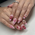 Press-On Nails Long-Lasting Gel Finish Floral Design