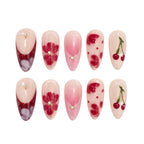Press-On Nails Long-Lasting Gel Finish Floral Design
