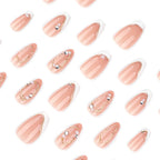 Press-On Nails Long-Lasting Gold Accents & Gemstones