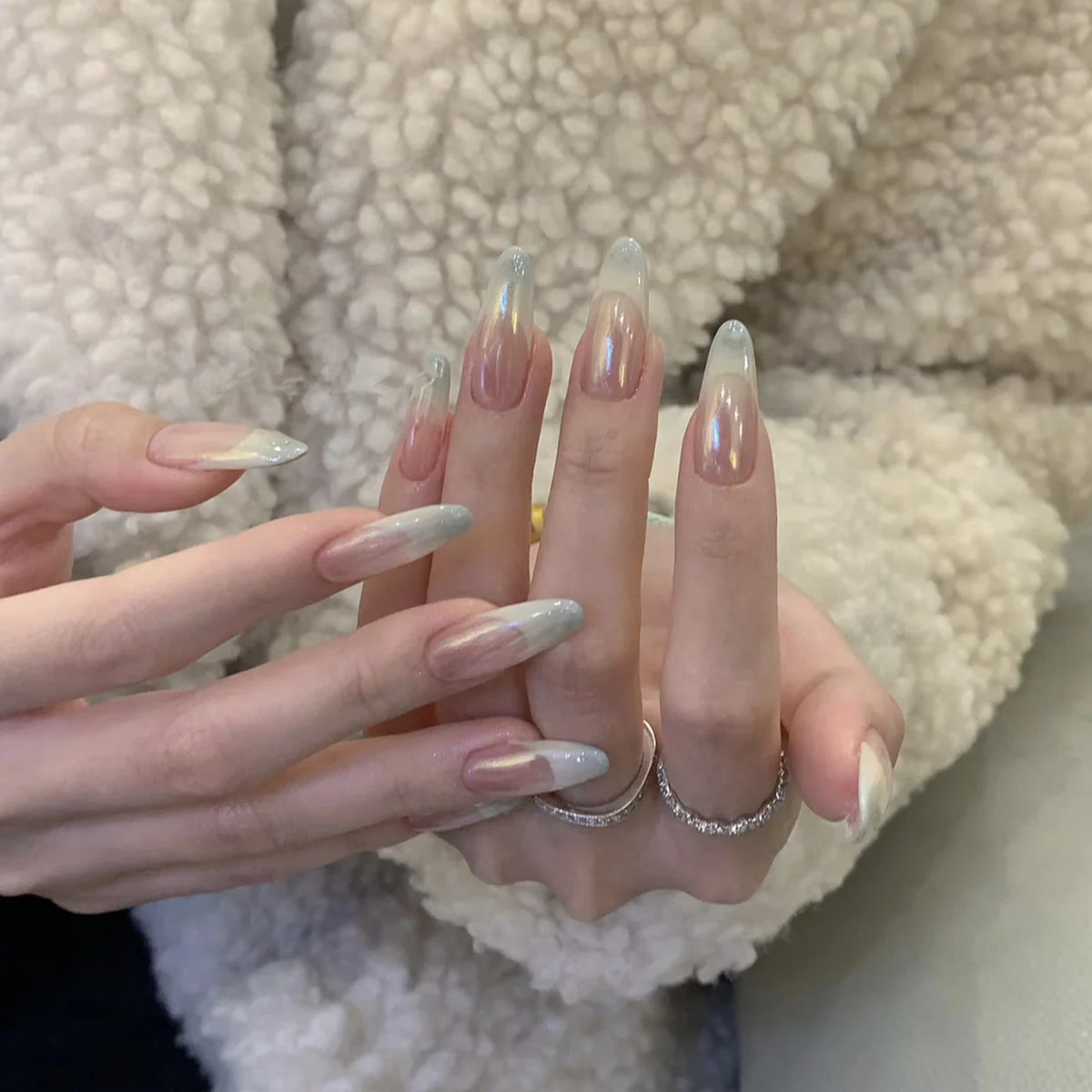 Press-On Nails Long Stiletto Adhesive Tabs & Reusable