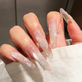 Press-On Nails Long Stiletto Floral Acrylic