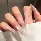 Press-On Nails Long Stiletto Floral Acrylic