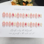 Press-On Nails Long Stiletto Floral & Pastel Yellow Reusable