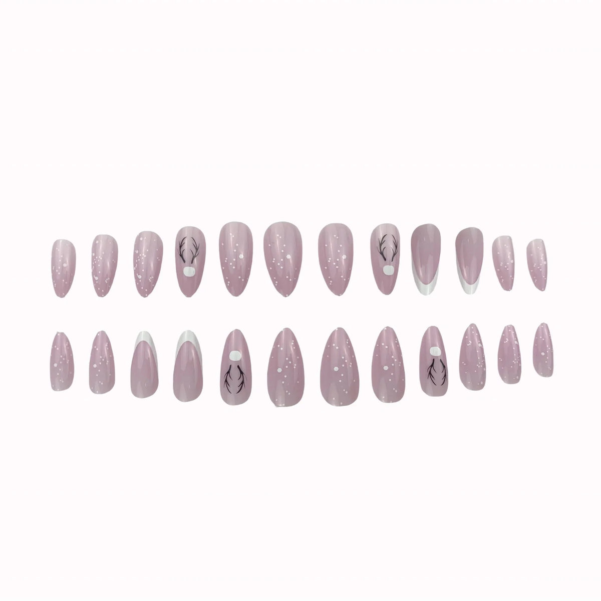 Press-On Nails Long Stiletto Hand-Painted Jelly Gel