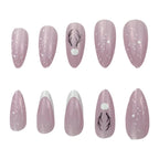 Press-On Nails Long Stiletto Hand-Painted Jelly Gel