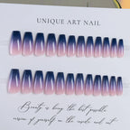Press-On Nails Long Stiletto Ombre No Glue Reusable