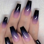 Press-On Nails Long Stiletto Ombre No Glue Reusable