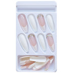 Press-On Nails Long Stiletto Rhinestone Accents 24-Piece Set