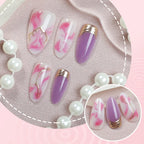 Press-On Nails Marble Design Peel & Stick Reusable