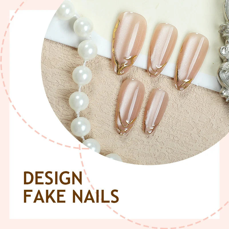 Press-On Nails Marble Effect Reusable & Long-Lasting