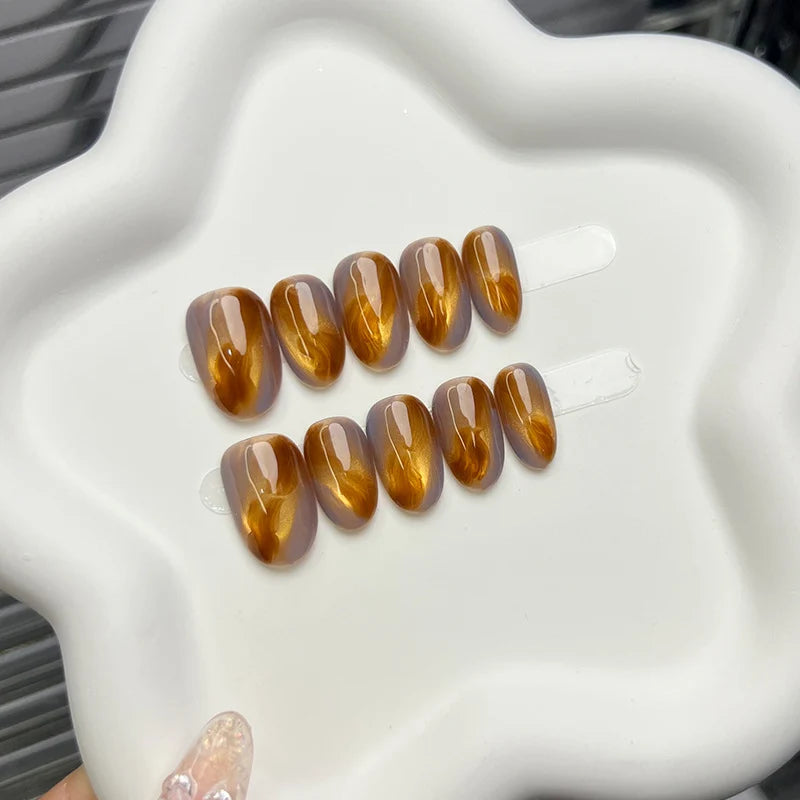 Press-On Nails Marble Pattern Reusable Adhesive Tabs