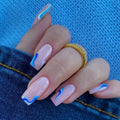 Press-On Nails Maritime Wave Durable & Skin-Friendly