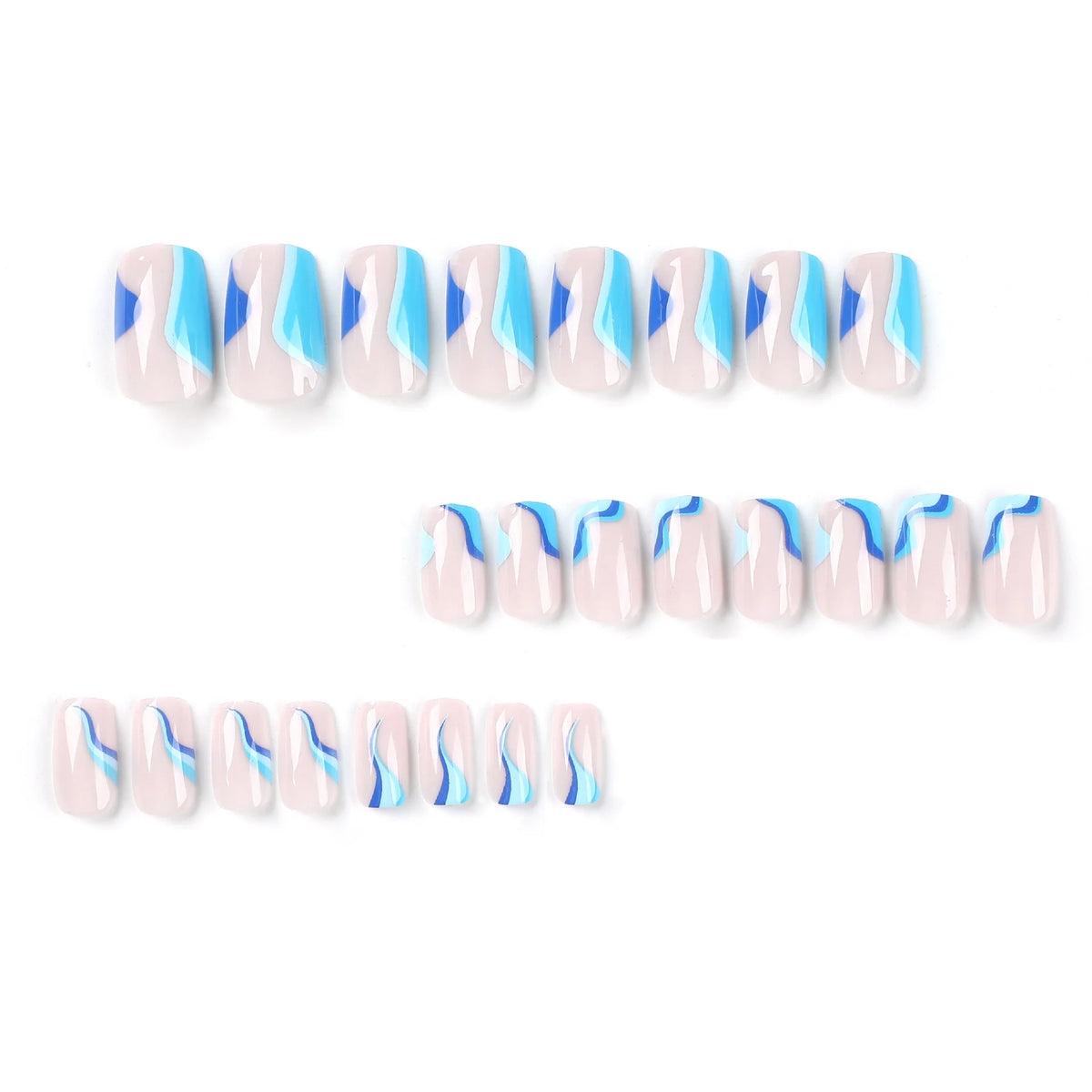 Press-On Nails Maritime Wave Durable & Skin-Friendly