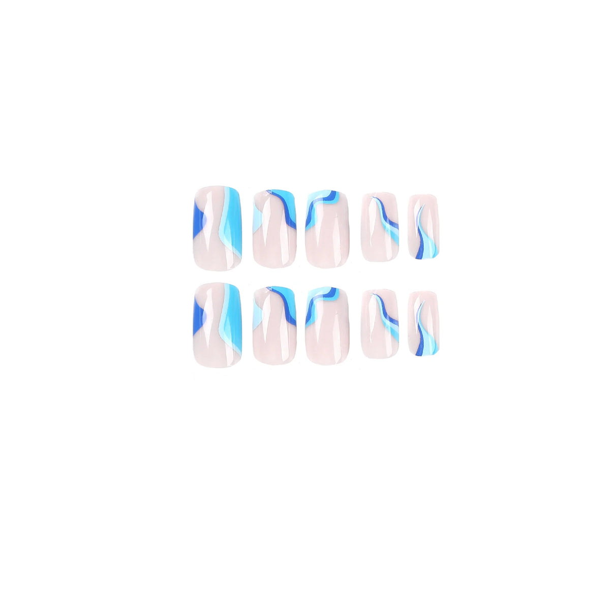 Press-On Nails Maritime Wave Durable & Skin-Friendly