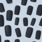 Press-On Nails Matte Black Pre-Applied Adhesive Set of 24