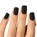 Press-On Nails Matte Black Pre-Applied Adhesive Set of 24