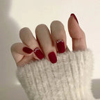 Press-On Nails Matte Finish Pearl Accent Peel & Stick