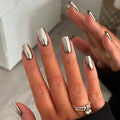 Press-On Nails Metallic Finish Peel-And-Stick Long-Lasting