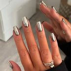 Press-On Nails Metallic Finish Peel-And-Stick Long-Lasting