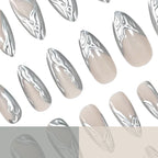 Press-On Nails Metallic Marble Set Of 24