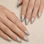 Press-On Nails Metallic Marble Set Of 24