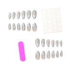 Press-On Nails Metallic Marble Set Of 24