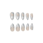 Press-On Nails Metallic Marble Set Of 24