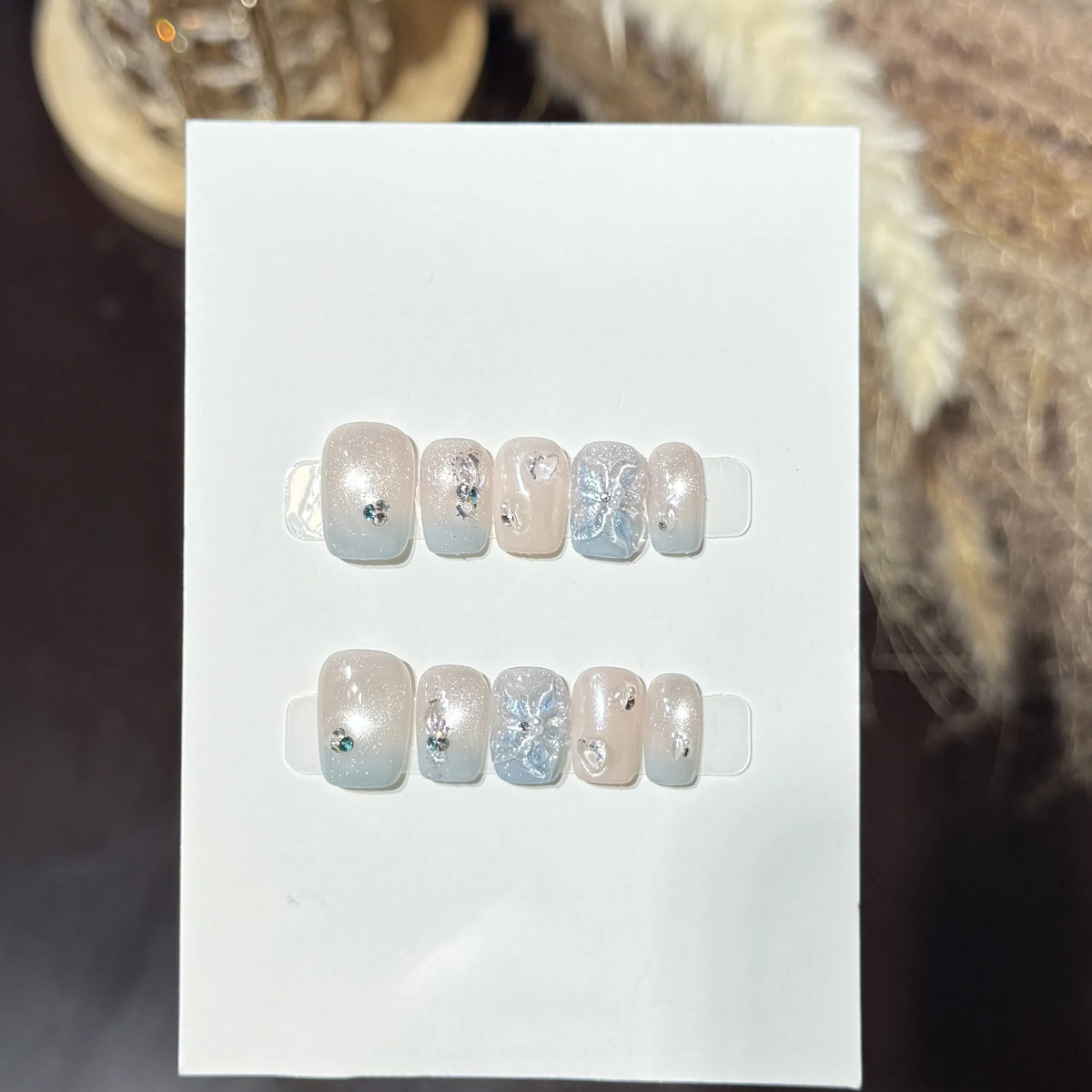 Press-On Nails Metallic Self-Adhesive Short Square