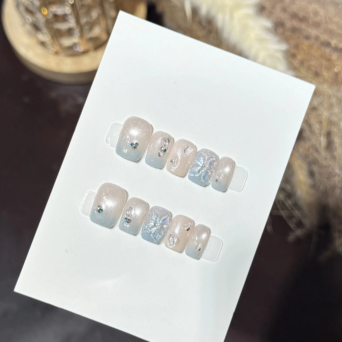 Press-On Nails Metallic Self-Adhesive Short Square