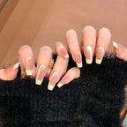 Press-On Nails Milk Yellow Glossy & Long-Lasting Easy Application