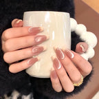 Press-On Nails Milk Yellow Glossy & Long-Lasting Easy Application