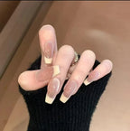 Press-On Nails Milk Yellow Glossy & Long-Lasting Easy Application