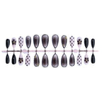 Press-On Nails Mixed Designs Gold Accents & Polka Dots Reusable