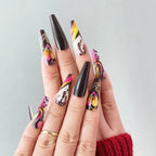 Press-On Nails Music-Inspired Almond Shape Self-Adhesive