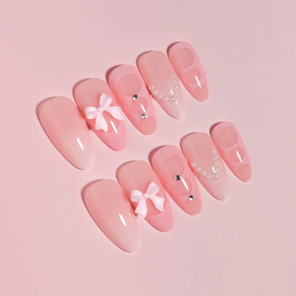 Press-On Nails Natural-Looking 24 Pieces With Glue