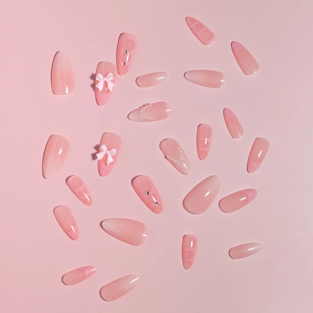 Press-On Nails Natural-Looking 24 Pieces With Glue
