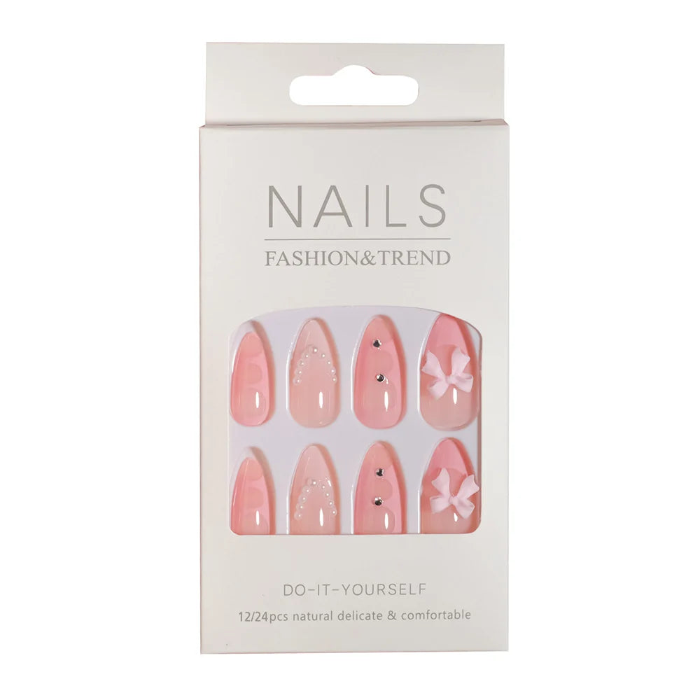 Press-On Nails Natural-Looking 24 Pieces With Glue