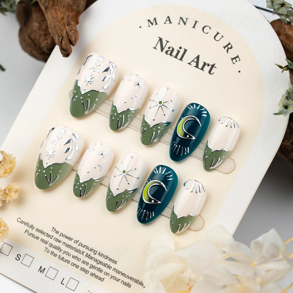 Press-On Nails Nature-Inspired Glue-Free Adhesive Long-Lasting Wear