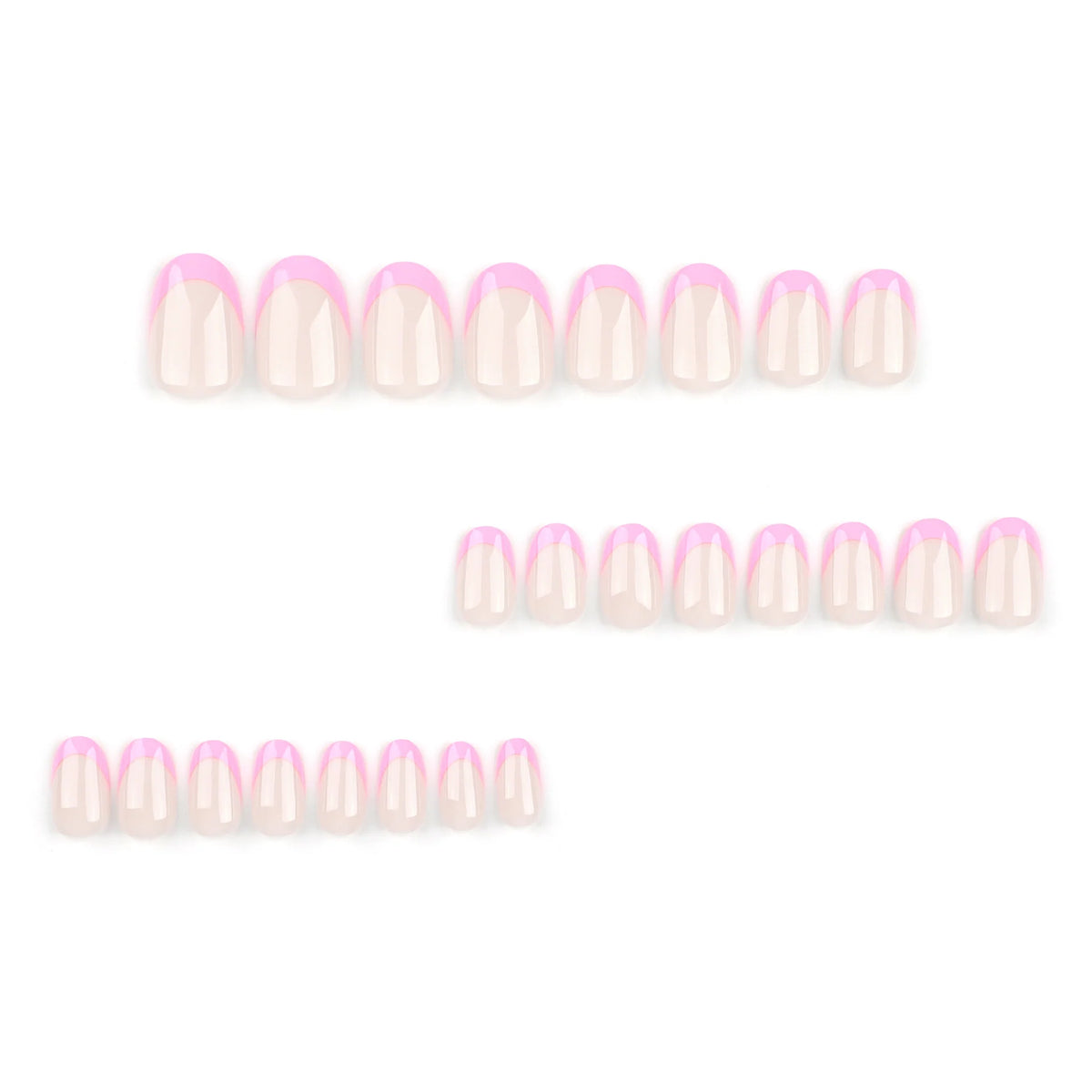 Press-On Nails Nude Base Pink French Tip Long-Lasting