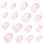 Press-On Nails Nude Base Pink French Tip Long-Lasting