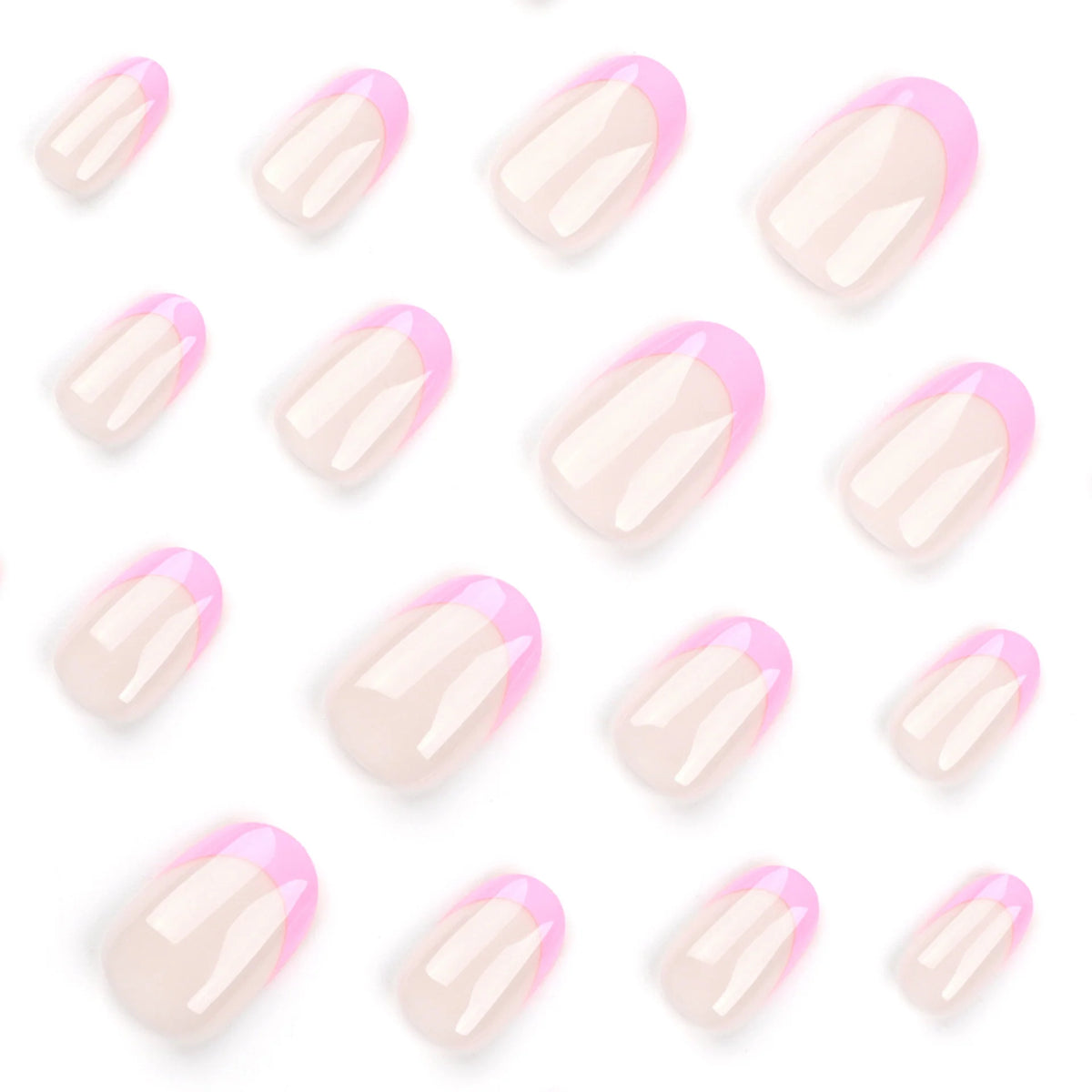 Press-On Nails Nude Base Pink French Tip Long-Lasting