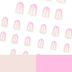 Press-On Nails Nude Base Pink French Tip Long-Lasting