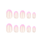 Press-On Nails Nude Base Pink French Tip Long-Lasting