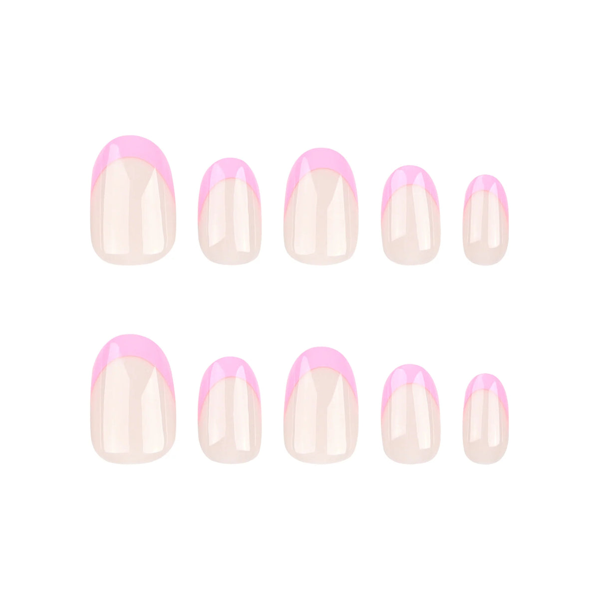 Press-On Nails Nude Base Pink French Tip Long-Lasting